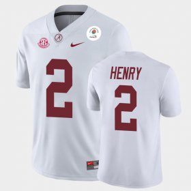 #2 Derrick Henry 2021 Rose Bowl Alabama Champions Mens White Jersey 467053-797