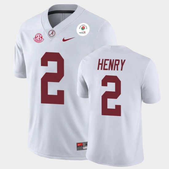 #2 Derrick Henry 2021 Rose Bowl Alabama Champions Mens White Jersey 467053-797