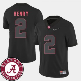 #2 Derrick Henry College Football University of Alabama 2018 SEC Patch Mens Black Jersey 799105-587