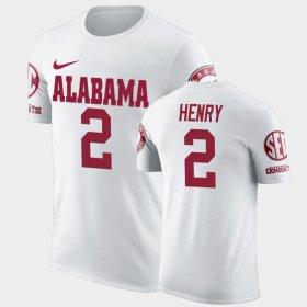 #2 Derrick Henry College Football University of Alabama Name & Number Men White T-Shirts 361718-593