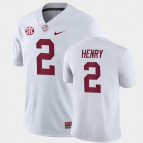 #2 Derrick Henry College Football Bama Away Game Mens White Jersey 159002-502