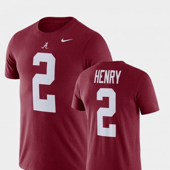#2 Derrick Henry Name and Number University of Alabama Football Performance Mens Crimson T-Shirt 928321-808