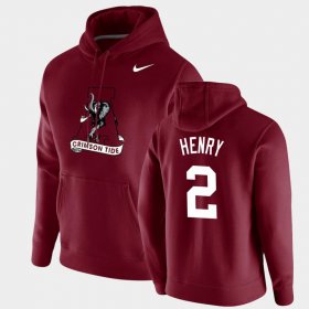 #2 Derrick Henry Vintage School Logo University of Alabama Pullover Mens Crimson Hoodies 199368-888