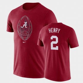 #2 Derrick Henry Football Icon University of Alabama Legend Men Crimson T-Shirts 651926-818