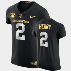 #2 Derrick Henry Golden Edition Bama 2020-21 Authentic Men's Black Jerseys 556924-766