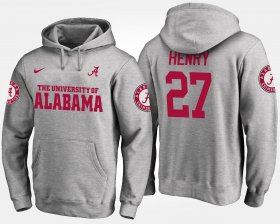 #27 Derrick Henry Name and Number Bama Mens Gray Hoodies 713840-942 #27 Derrick Henry Name and Number Bama Mens Gray Hoodies 713840-942