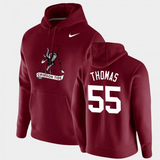 #55 Derrick Thomas Vintage School Logo Bama Pullover Men\'s Crimson Hoodie 621460-447