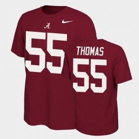 #55 Derrick Thomas Name and Number Bama Name & Number Retro Mens Crimson T-Shirts 717298-745
