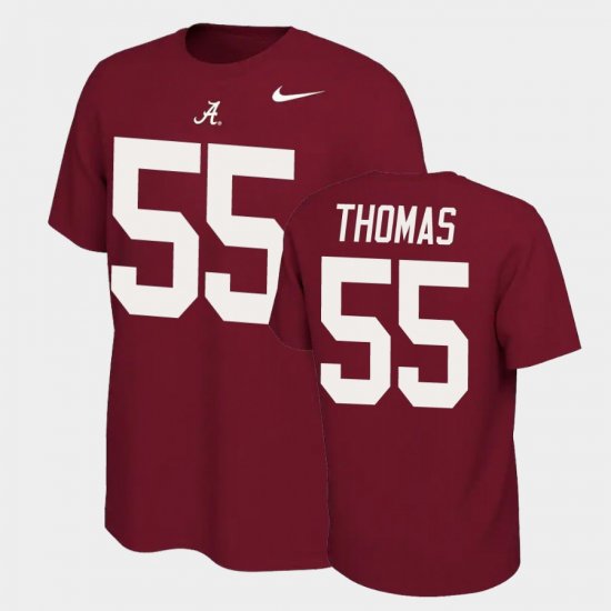 #55 Derrick Thomas Name and Number Bama Name & Number Retro Mens Crimson T-Shirts 717298-745