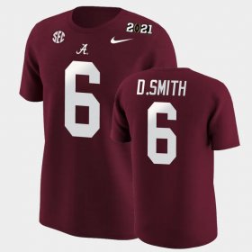 #6 DeVonta Smith 2020 National Champions Bama Men's Crimson T-Shirts 248323-387