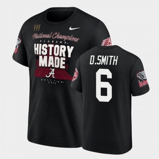 #6 DeVonta Smith 2020 National Champions Alabama Crimson Tide Locker Room Mens Black T-Shirts 982474-695