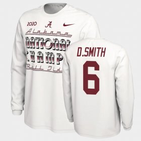 #6 DeVonta Smith 2020 National Champions Bama Long Sleeve Men White T-Shirts 675577-197