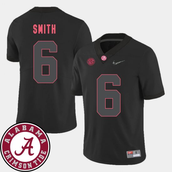 #6 DeVonta Smith College Football Bama 2018 SEC Patch Mens Black Jerseys 615026-340