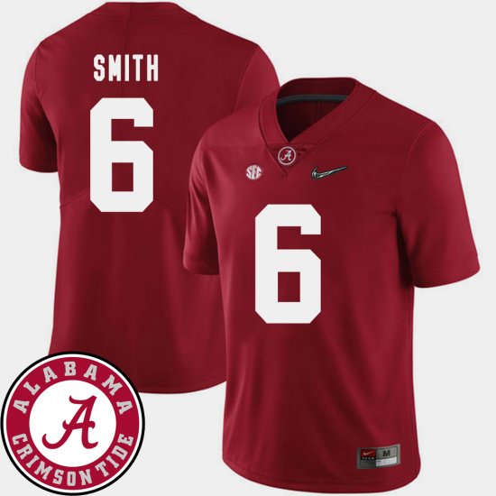 #6 DeVonta Smith College Football Alabama Crimson Tide 2018 SEC Patch Men\'s Crimson Jerseys 977464-944