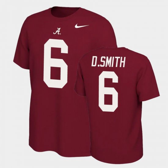 #6 DeVonta Smith Name and Number Alabama Name & Number Retro Men\'s Crimson T-Shirt 946942-341