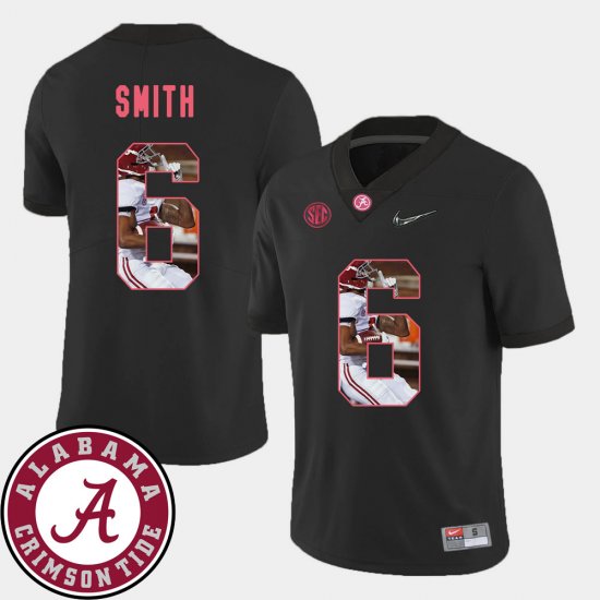 #6 DeVonta Smith Pictorial Fashion Alabama Crimson Tide Football Men\'s Black Jerseys 132765-702