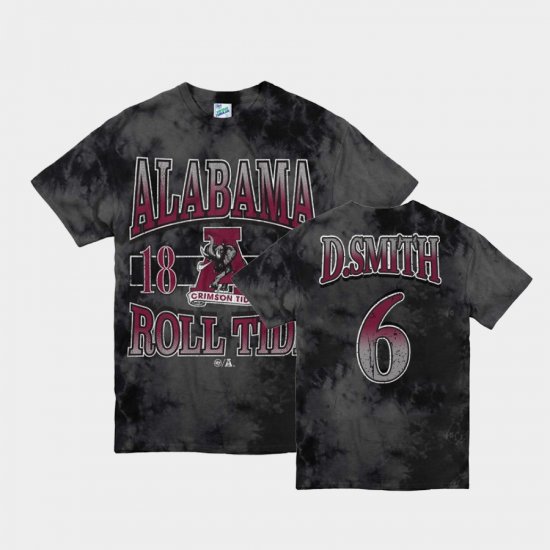 #6 DeVonta Smith Vintage Tubular Alabama Crimson Tide Men Black T-Shirts 841926-563