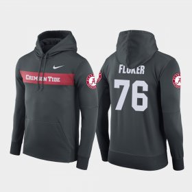 #76 D.J. Fluker Sideline Seismic Alabama Football Performance Mens Anthracite Hoodie 389117-554