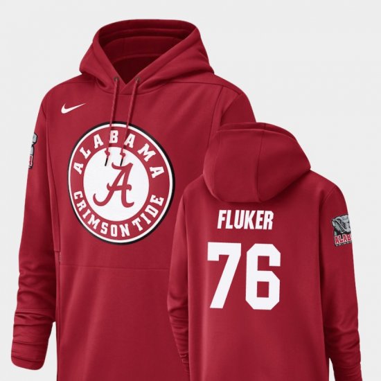 #76 D.J. Fluker Champ Drive Alabama Crimson Tide Football Performance Mens Crimson Hoodie 370766-896