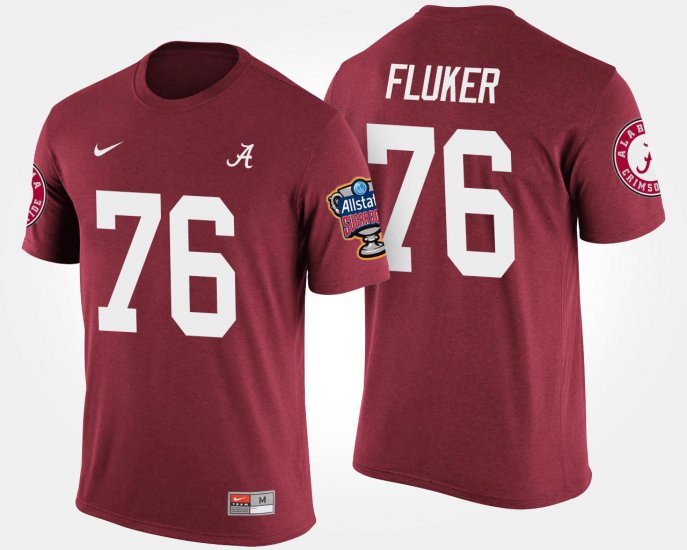 #76 D.J. Fluker Bowl Game Bama Sugar Bowl Men\'s Crimson T-Shirt 227868-684