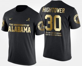 #30 Dont'a Hightower Gold Limited Alabama Short Sleeve With Message Mens Black T-Shirt 365373-277 #30 Dont'a Hightower Gold Limited Alabama Short Sleeve With Message Mens Black T-Shirt 365373-277