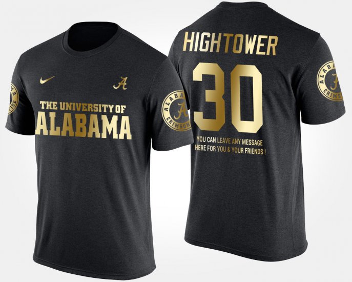 #30 Dont\'a Hightower Gold Limited Alabama Short Sleeve With Message Mens Black T-Shirt 365373-277