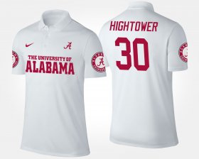 #30 Dont'a Hightower Name and Number Alabama Crimson Tide Men White Polo 296946-641