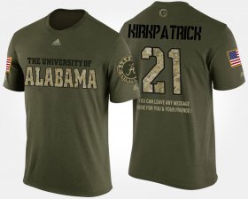 #21 Dre Kirkpatrick Military University of Alabama Short Sleeve With Message Men Camo T-Shirt 488872-892