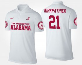 #21 Dre Kirkpatrick Name and Number Bama Mens White Polo 545133-909