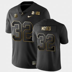 #32 Dylan Moses 2021 National Championship Bama Golden Playoff Men's Black Jersey 492857-188