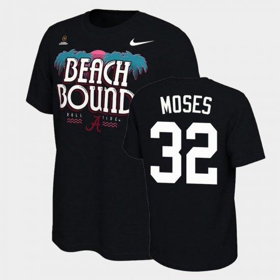 #32 Dylan Moses 2021 National Championship Bama Bound College Football Playoff Men\'s Black T-Shirt 126418-629