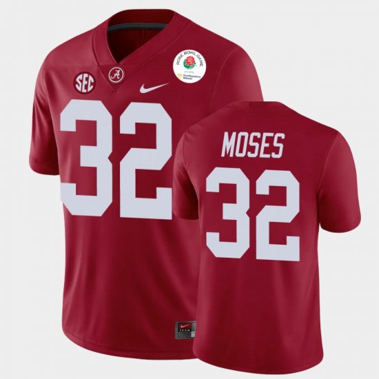 #32 Dylan Moses 2021 Rose Bowl Bama College Football Men\'s Crimson Jersey 901706-409