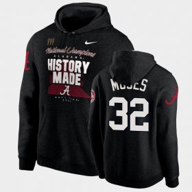 #32 Dylan Moses 2020 National Champions Alabama History Made Pullover Men Black Hoodie 623630-305