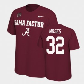 #32 Dylan Moses College Football University of Alabama Mantra Men's Crimson T-Shirts 849956-201