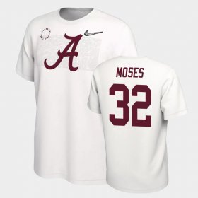 #32 Dylan Moses College Football Bama Playoff Men White T-Shirt 233370-893