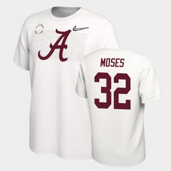 #32 Dylan Moses College Football Bama Playoff Men White T-Shirt 233370-893