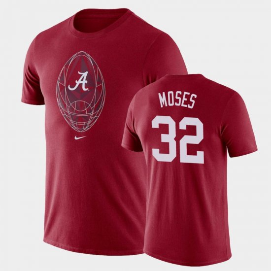#32 Dylan Moses Football Icon Alabama Legend Men Crimson T-Shirt 678222-239