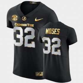 #32 Dylan Moses Golden Edition University of Alabama 2020-21 Authentic Mens Black Jersey 347904-420
