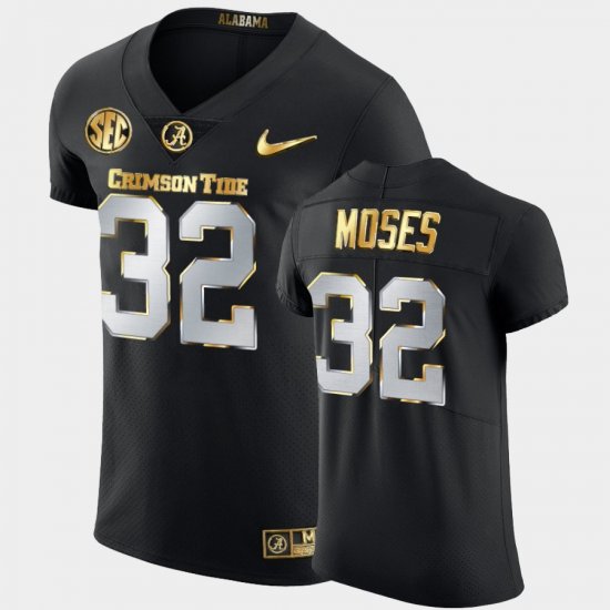 #32 Dylan Moses Golden Edition University of Alabama 2020-21 Authentic Mens Black Jersey 347904-420