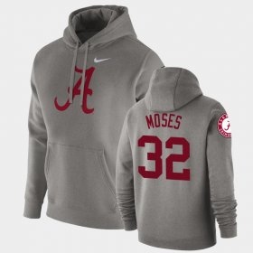 #32 Dylan Moses Vault Logo Club Bama Fleece Pullover Men's Heathered Gray Hoodie 147212-294
