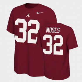 #32 Dylan Moses Name and Number Alabama Name & Number Retro Mens Crimson T-Shirts 516984-300