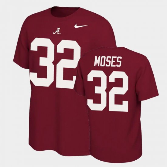 #32 Dylan Moses Name and Number Alabama Name & Number Retro Mens Crimson T-Shirts 516984-300