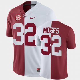 #32 Dylan Moses Split Bama Mens White Crimson Jersey 836850-220