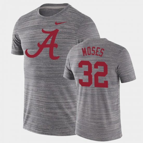 #32 Dylan Moses GFX Velocity Alabama Crimson Tide Velocity Performance Men Charcoal T-Shirt 824741-271