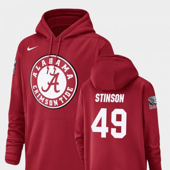 #49 Ed Stinson Champ Drive Bama Football Performance Men\'s Crimson Hoodies 970540-948
