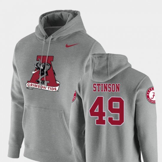 #49 Ed Stinson Vault Logo Club Alabama Pullover Men\'s Heathered Gray Hoodie 220336-402