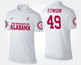 #49 Ed Stinson Name and Number Bama Mens White Polo 928722-214