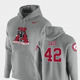 #42 Eddie Lacy Vault Logo Club Alabama Pullover Men's Heathered Gray Hoodie 208174-941 #42 Eddie Lacy Vault Logo Club Alabama Pullover Men's Heathered Gray Hoodie 208174-941