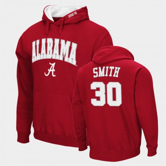 #30 Galin Smith Arch & Logo 2.0 Alabama Pullover Mens Crimson Hoodies 150823-439