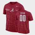 #00 Custom GFX Velocity University of Alabama Sideline Legend Performance Men Crimson T-Shirts 321393-495